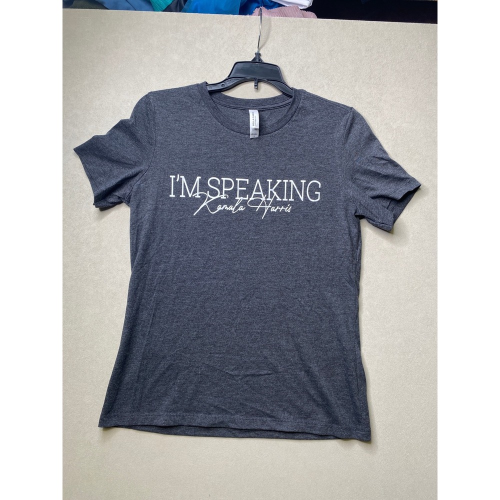 Bella Canvas Kamala Harris I'm Speaking Graphic Tee Gray Short Sleeve Small